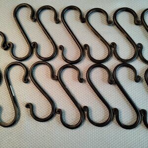 13 Wrought Iron "S" Hooks - 4.5 x 2 inches - Whole lot $12